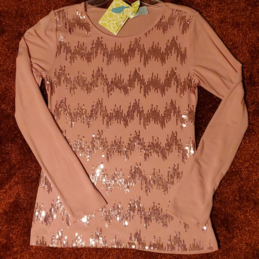 Embellished sparkly pink top